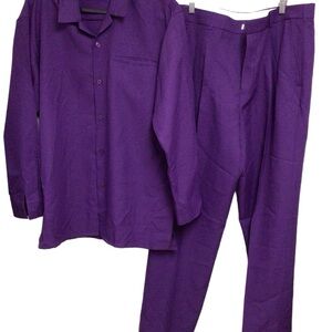 Men’s 2 Piece Purple Pants Suits EUC Size Large